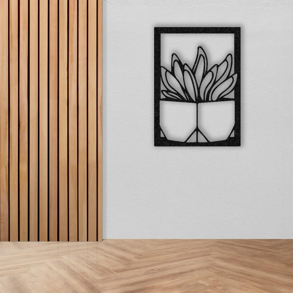 Vase with Succulent Metal Wall Art