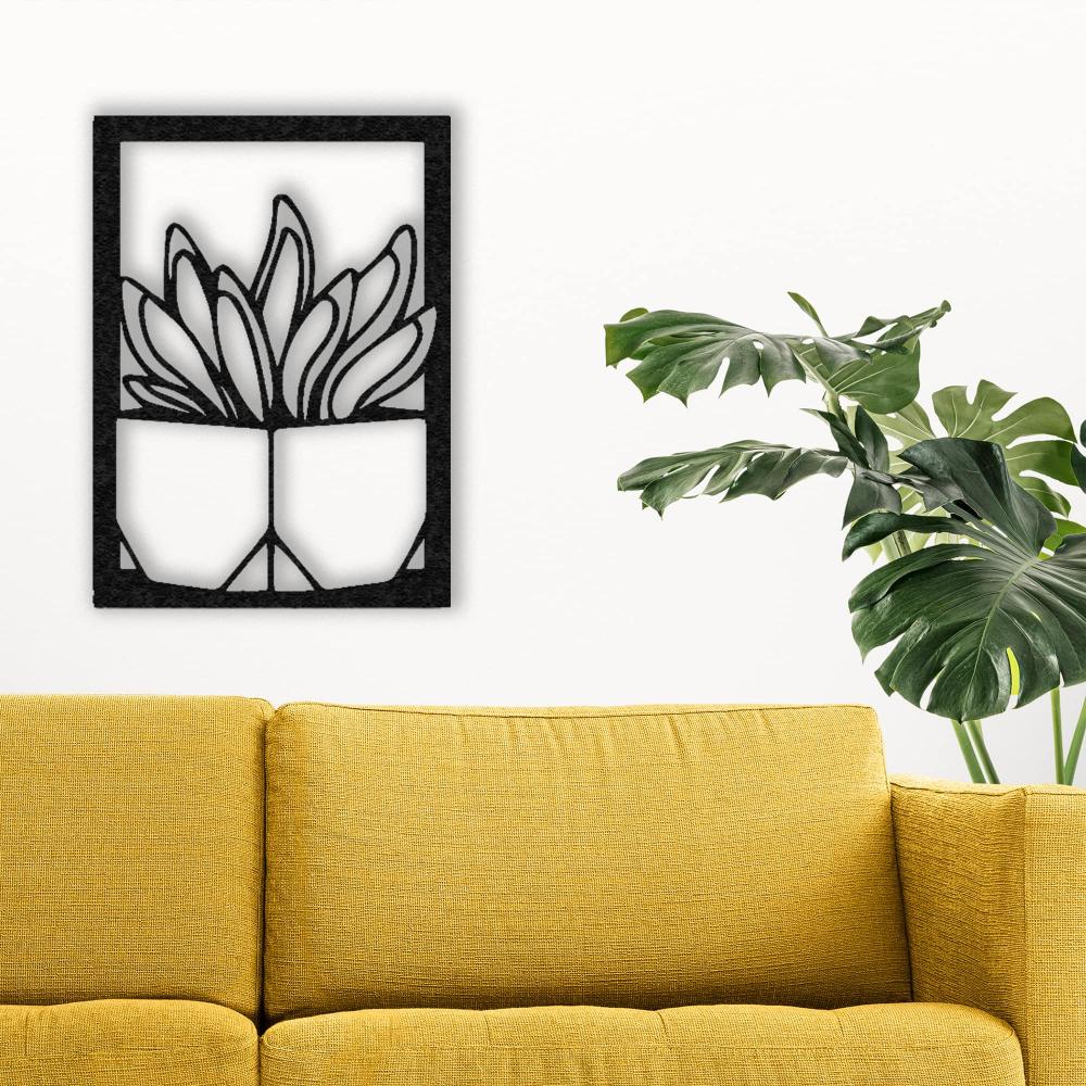 Vase with Succulent Metal Wall Art